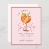 Papier Invitation Fête des mariées Aperol Spritz couleur (Devant / Derrière)