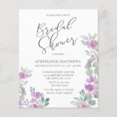 Papier Invitation Fête des mariées Budget Floral Rose Euc (Devant)