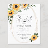 Papier Invitation Fête des mariées Budget Sunflower Eucal (Devant)