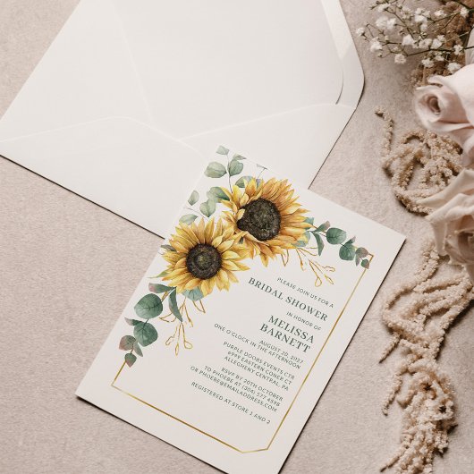 Papier Invitation Fête des mariées Budget Sunflower Eucal