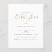 Papier Invitation Fête des mariées de calligraphie élégan (Devant)