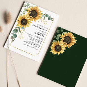 Papier Invitation Fête des mariées de tournesol floral Eu