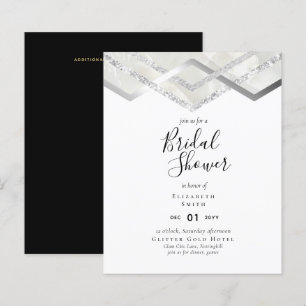 Papier Invitation Fête des mariées LeahG Budget Silver De