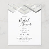 Papier Invitation Fête des mariées LeahG Budget Silver De (Devant)