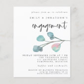 Papier Invitation Fiançailles Budget Pastel Eucalyptus (Devant)