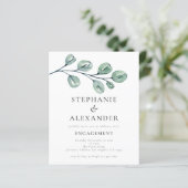 Papier Invitation Fiançailles d'Eucalyptus de la tranche (Debout devant)