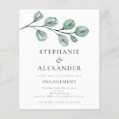 Papier Invitation Fiançailles d'Eucalyptus de la tranche (Devant)