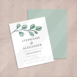 Papier Invitation Fiançailles d'Eucalyptus de la tranche 
