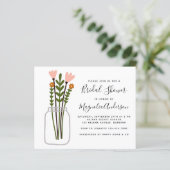 Papier Invitation Fleur sauvage à la douche nuptiale (Debout devant)