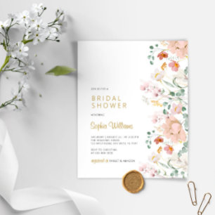 Papier Invitation Fleur sauvage à la douche nuptiale