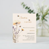 Papier Invitation Fleur sauvage d'anniversaire Douce comm (Debout devant)