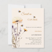 Papier Invitation Fleur sauvage d'anniversaire Douce comm (Devant)