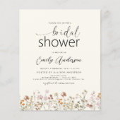 Papier Invitation Fleur sauvage de Boho moderne douche nu (Devant)