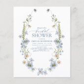 Papier Invitation Fleur sauvage de douche nuptiale Budget (Devant)
