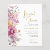 Papier Invitation Fleur sauvage de douche nuptiale Budget (Devant)