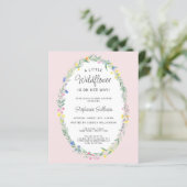Papier Invitation Fleur sauvage Floral Rose Baby shower b (Debout devant)