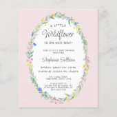 Papier Invitation Fleur sauvage Floral Rose Baby shower b (Devant)