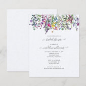 Papier Invitation Fleur sauvage Florale de douche nuptial (Devant / Derrière)