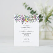 Papier Invitation Fleur sauvage Florale de douche nuptial (Debout devant)