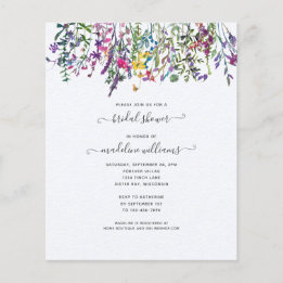 Papier Invitation Fleur sauvage Florale de douche nuptial