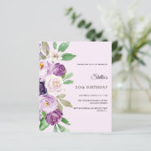 Papier Invitation fleurs de lavande rose pour anniversair (Debout devant)