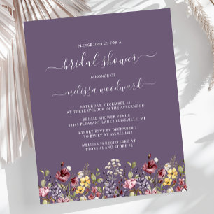 Papier Invitation Fleurs sauvages Budget Purple Bridal