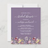 Papier Invitation Fleurs sauvages Budget Purple Bridal (Devant)