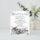 Papier Invitation florale de douche de mariée de budget d (Debout devant)