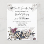Papier Invitation florale de douche de mariée de budget d (Devant)