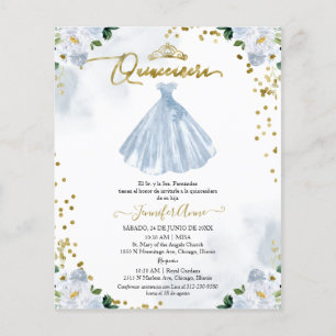 Papier Invitation Florale Économique pour Quinceañera Esp