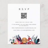 Papier Invitation florale élégante avec QR CODE de budget (Devant)