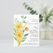Papier Invitation florale jaune pour le 50e anniversaire  (Debout devant)