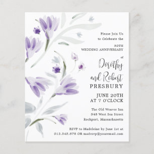 Papier Invitation florale pour les 50 ans de mariage Budg