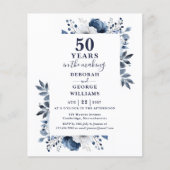 Papier Invitation florale pour les 50 ans de mariage Budg (Devant)
