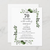 Papier Invitation florale pour les 70 ans de mariage (Devant / Derrière)