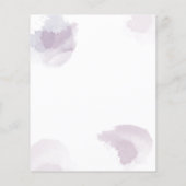 Papier Invitation Florale Violet Douche nuptiale (Dos)