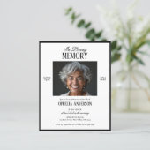 Papier Invitation funéraire à 2 photos noir et blanc budg (Debout devant)