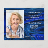 Papier Invitation funéraire commémorative en marbre bleu  (Devant)