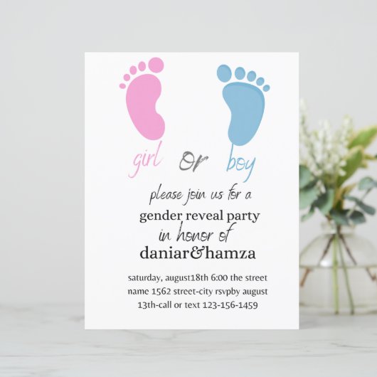 Papier invitation, garçon ou fille, invitation (Debout devant)