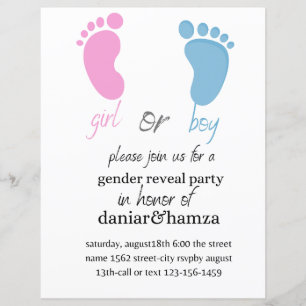 Papier invitation, garçon ou fille, invitation