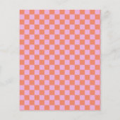 Papier Invitation géométrique Pink Orange Checkerboard (Dos)