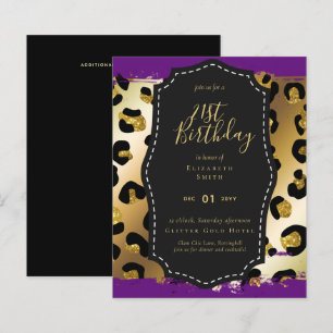 Papier Invitation Glam Girly Glitter 21e anniversaire (ou
