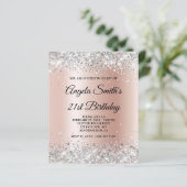 Papier Invitation Gold Ombre Rose Parties scintillant arg (Debout devant)