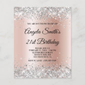 Papier Invitation Gold Ombre Rose Parties scintillant arg (Devant)
