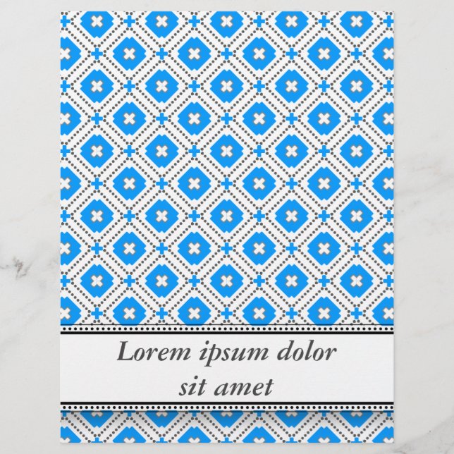 Papier Invitation graphique bleu bavarois (Devant)