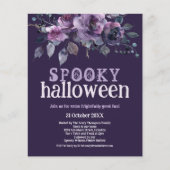 Papier Invitation Halloween fantaisie fleurs violettes pe (Devant)