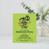 Papier Invitation Halloween pour manger, boire et être ef (Debout devant)