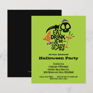 Papier Invitation Halloween pour manger, boire et être ef
