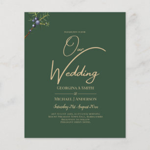 Papier Invitation JUNIPER Green Gold Mariage moderne