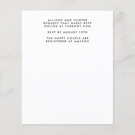 Papier Invitation mariage de automne | Budget (Dos)